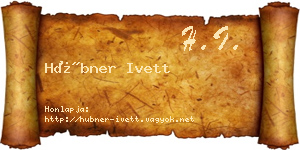 Hübner Ivett névjegykártya